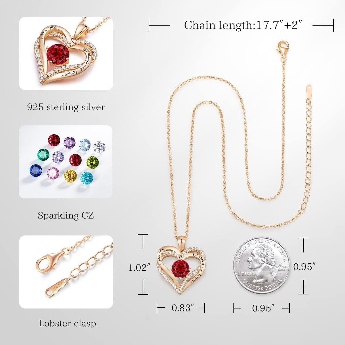 Forever Love Heart Necklaces
