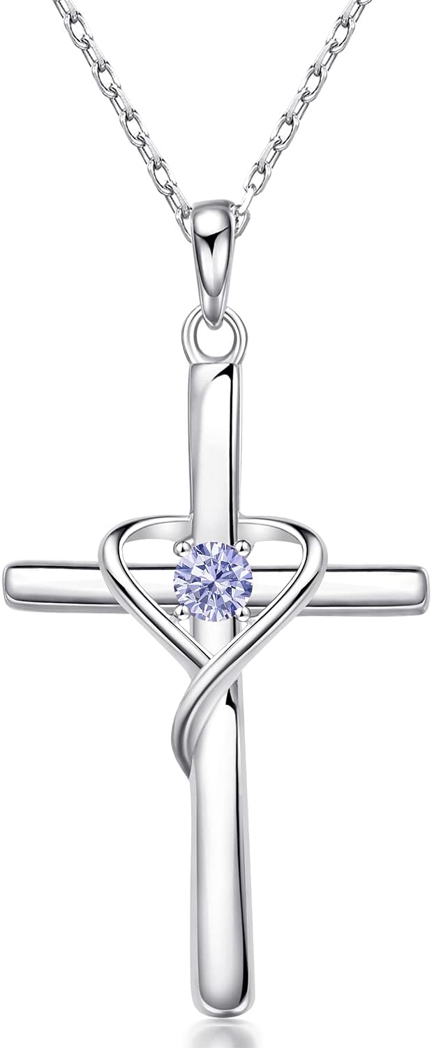 Birthstone Cross Necklace