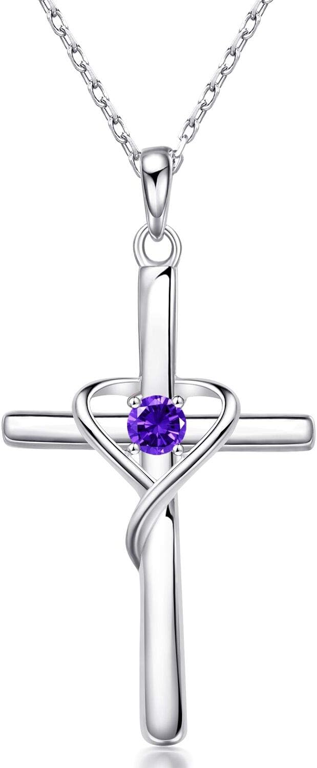 Birthstone Cross Necklace