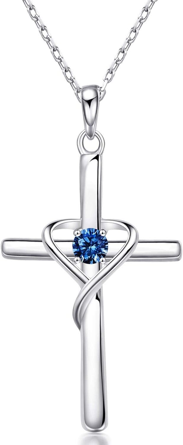 Birthstone Cross Necklace