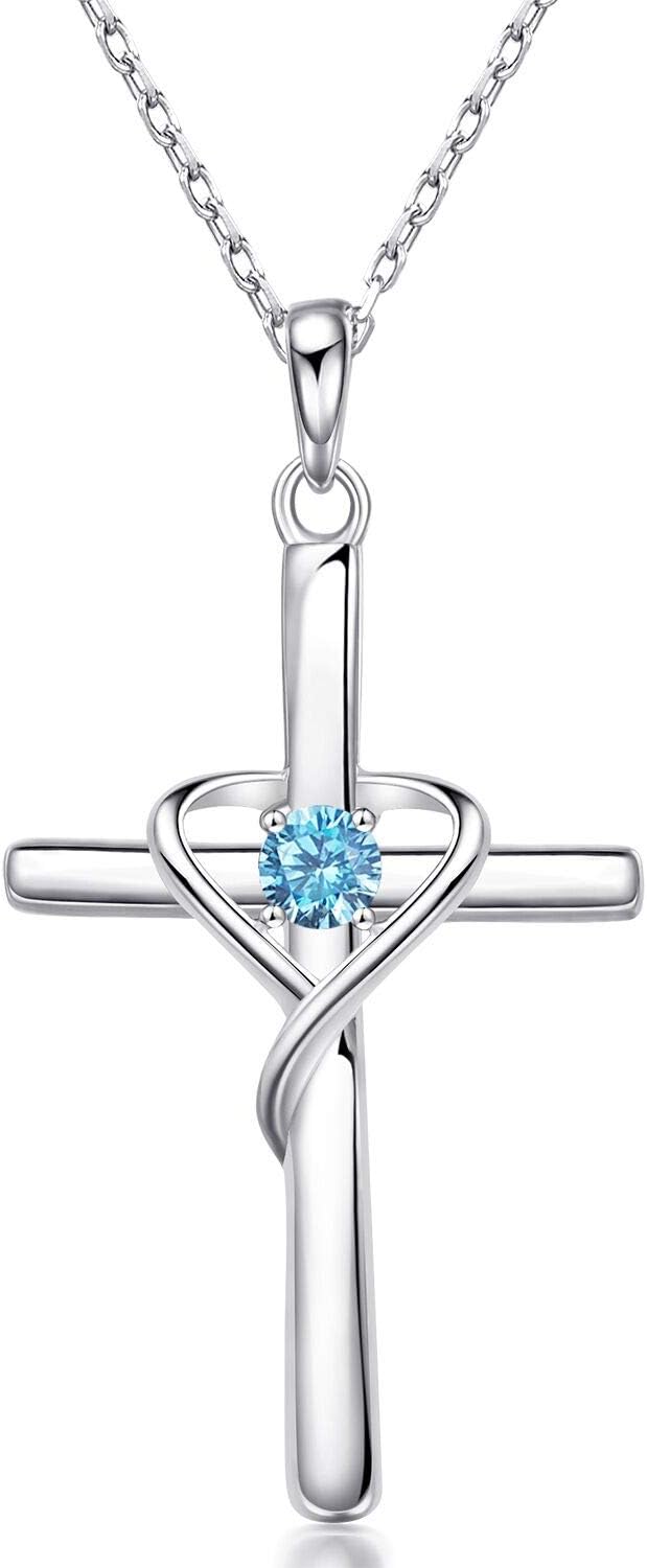 Birthstone Cross Necklace