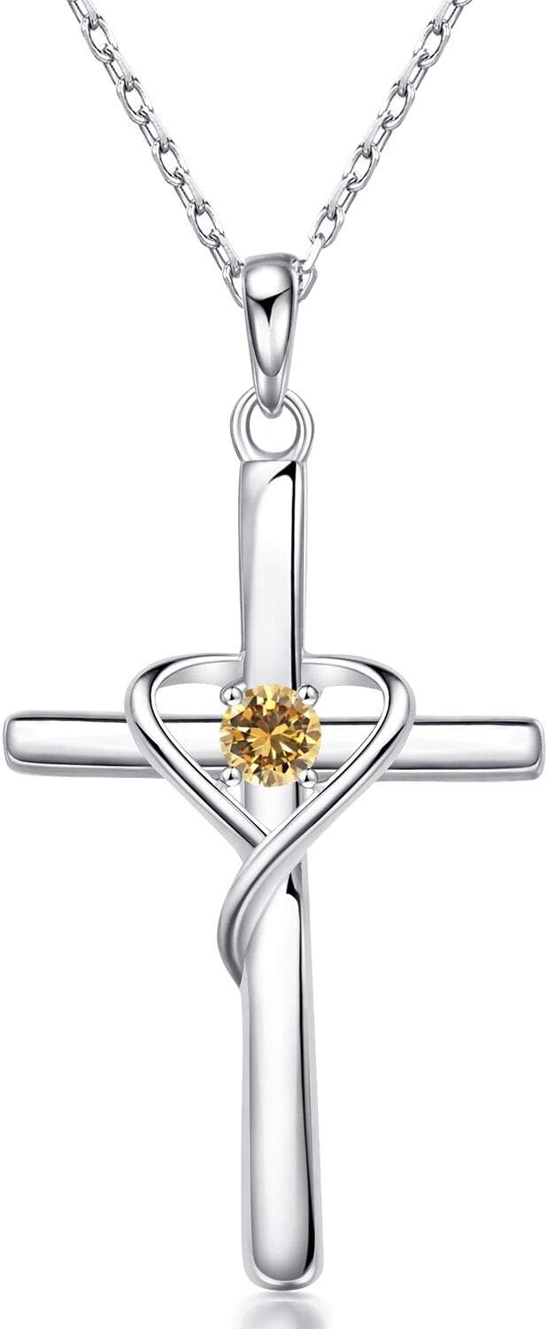 Birthstone Cross Necklace