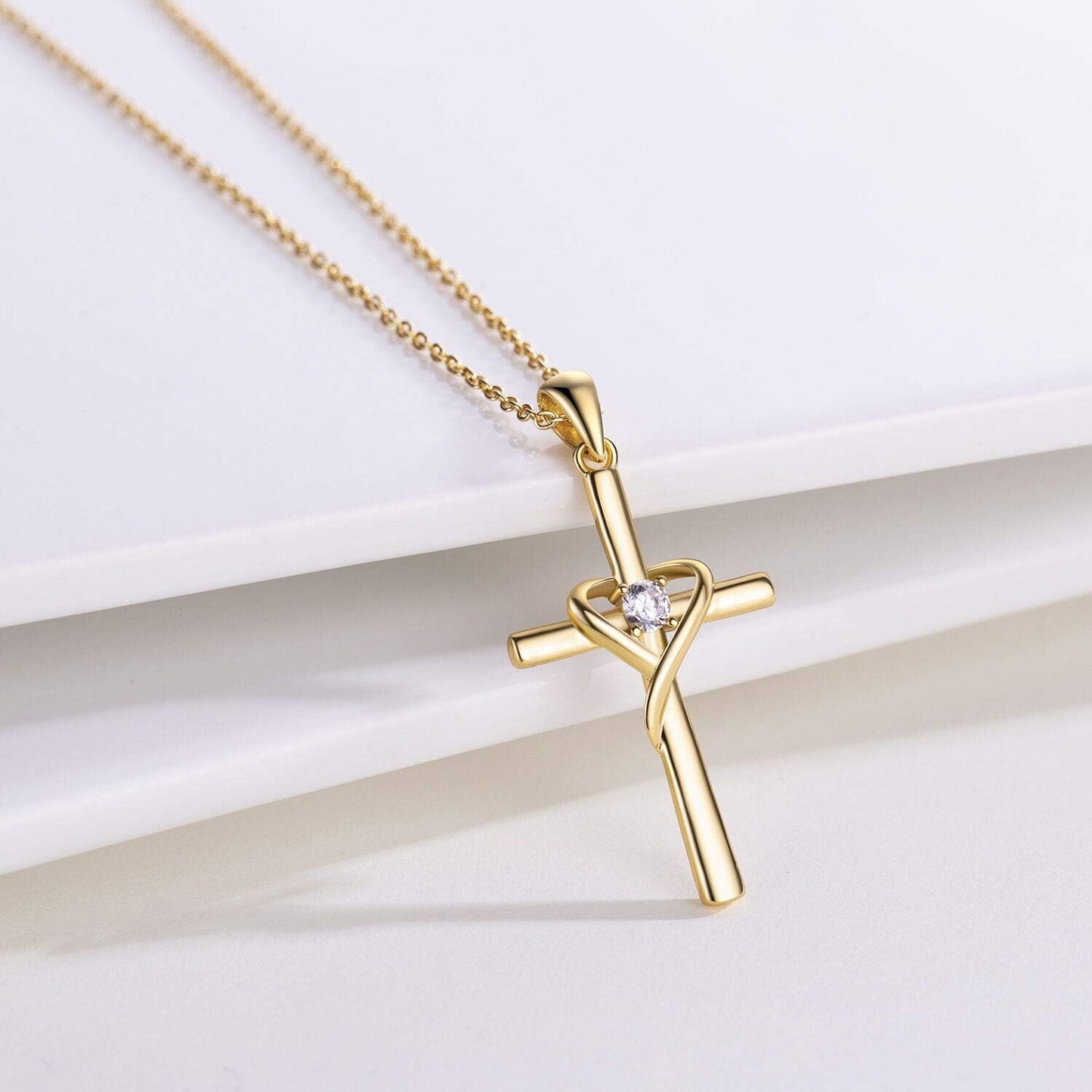 Birthstone Cross Necklace