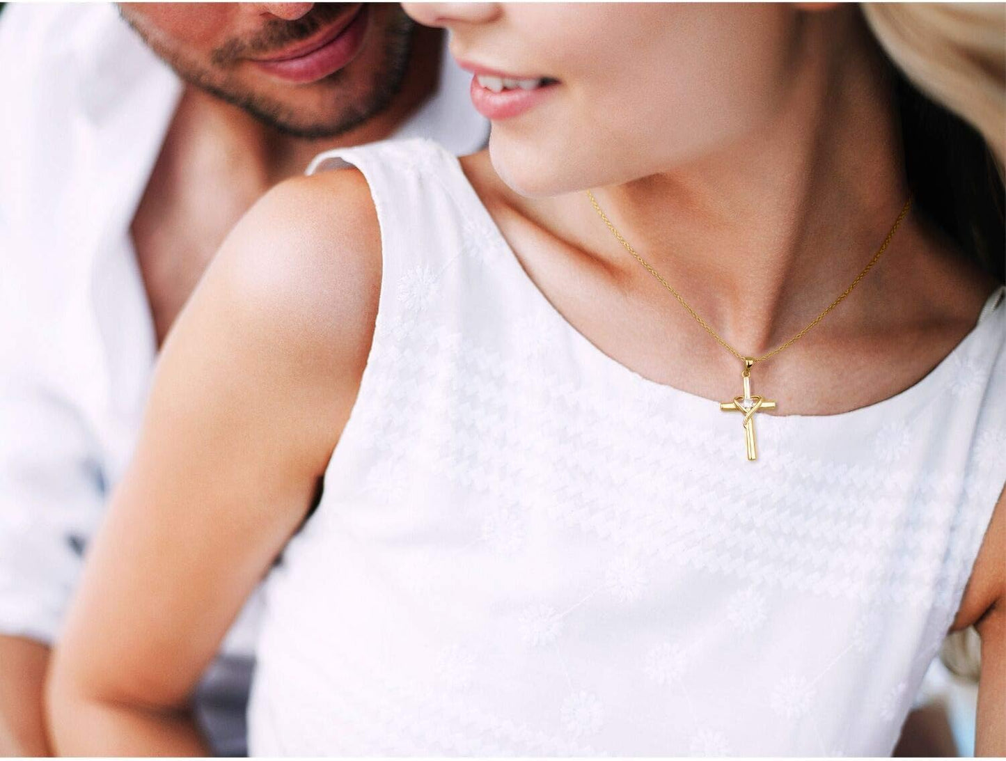 Birthstone Cross Necklace