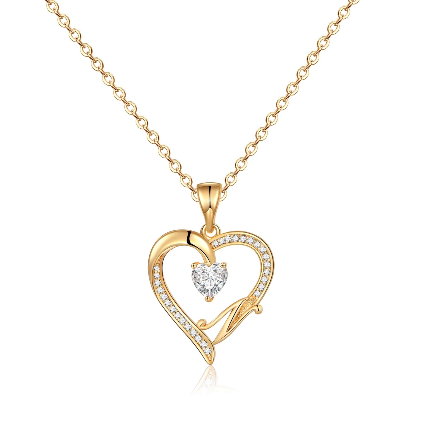 Initial Heart Necklace for Women