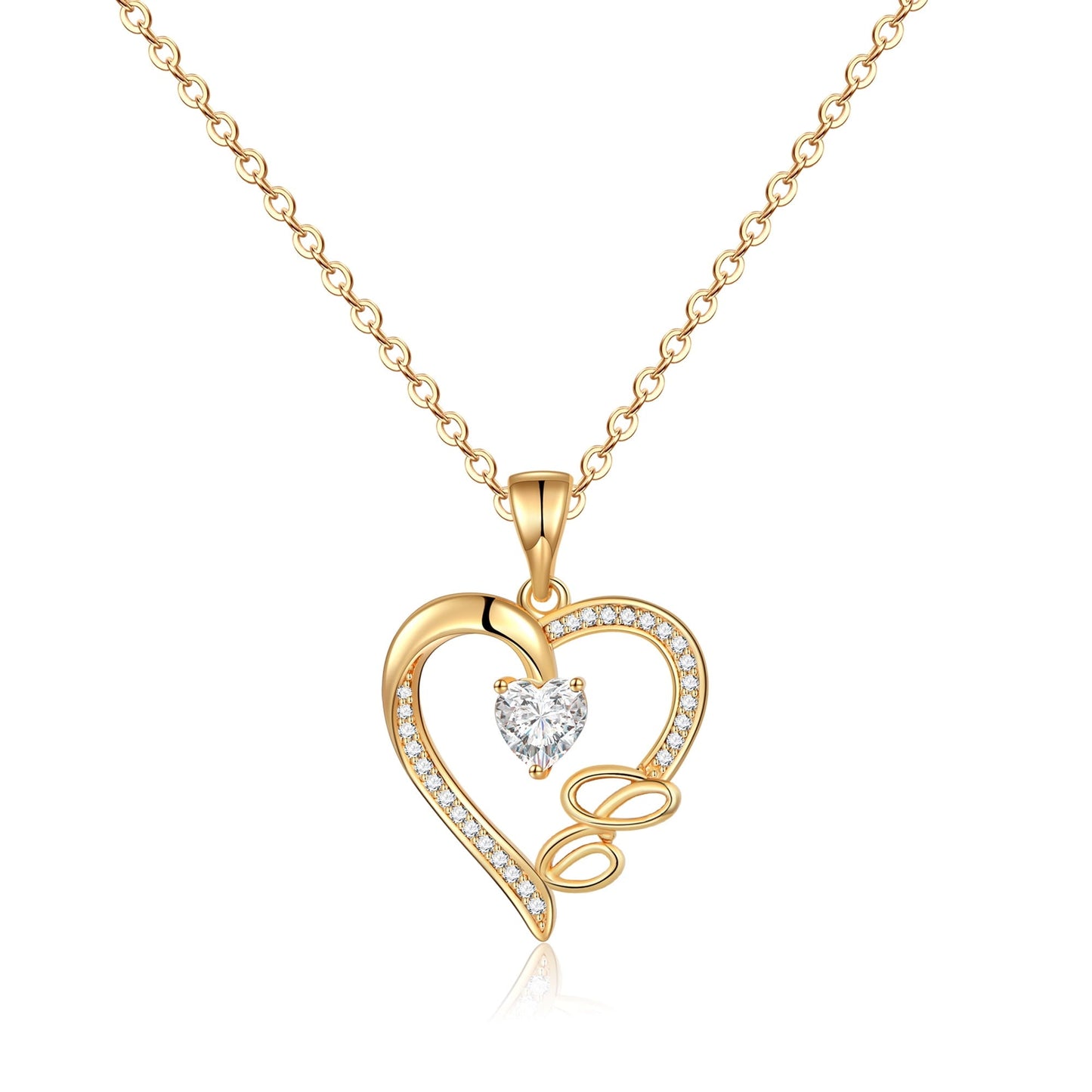 Initial Heart Necklace for Women