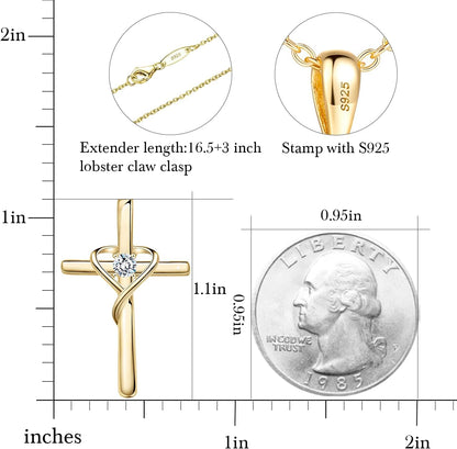 Birthstone Cross Necklace 