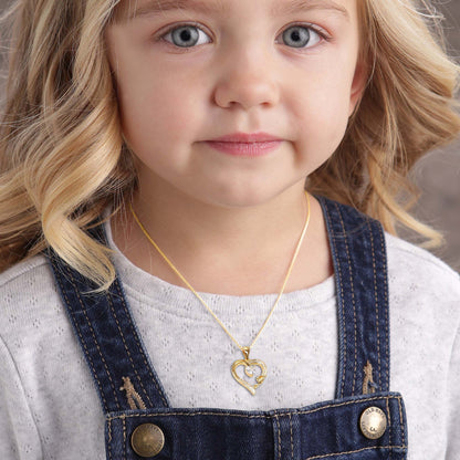 Initial Heart Necklace for Women 