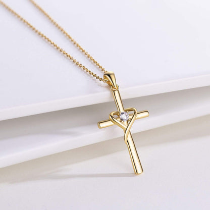 Birthstone Cross Necklace 